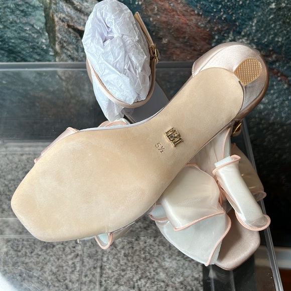 Badgley Mischka Nelly Mesh Bow Ankle Strap Sandal - Blush - Picture 9 of 11